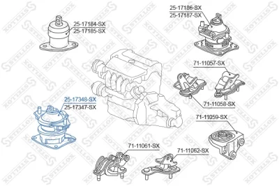 25-17348-SX STELLOX Подвеска, двигатель