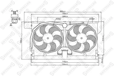 Вентилятор, охлаждение двигателя STELLOX 29-99279-SX