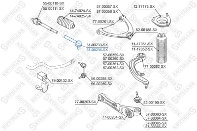 51-00236-SX STELLOX Наконечник поперечной рулевой тяги