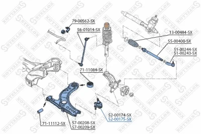 52-00175-SX STELLOX Шарнир независимой подвески / поворотного рычага