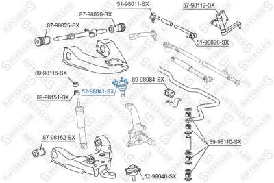 Шарнир независимой подвески / поворотного рычага STELLOX 52-98041-SX