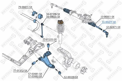 Осевой шарнир, рулевая тяга STELLOX 55-00277-SX