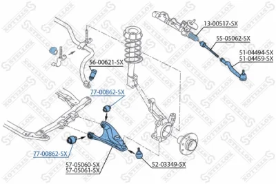 77-00862-SX STELLOX Подвеска, рычаг независимой подвески колеса