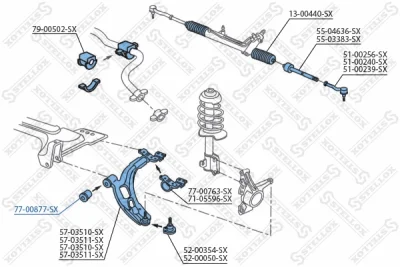 77-00877-SX STELLOX Подвеска, рычаг независимой подвески колеса