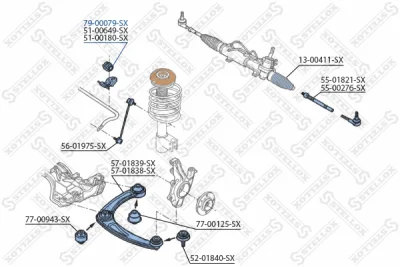 79-00079-SX STELLOX Опора, стабилизатор