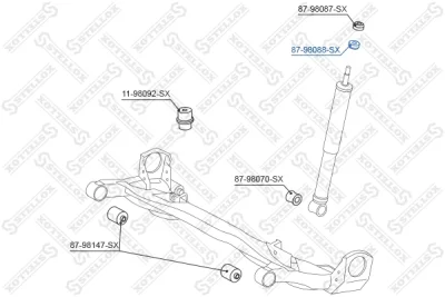 87-98088-SX STELLOX Ремкомплект, опора стойки амортизатора