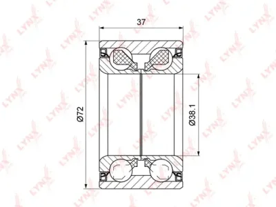 Комплект подшипника ступицы колеса LYNXAUTO WB-1541
