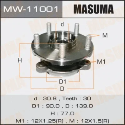 MW-11001 MASUMA Комплект подшипника ступицы колеса
