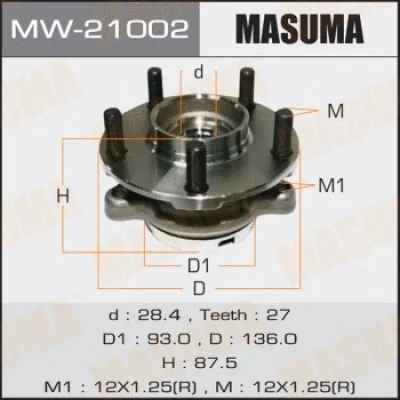 MW-21002 MASUMA Комплект подшипника ступицы колеса