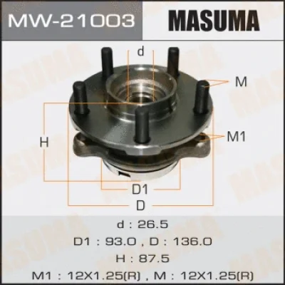 Комплект подшипника ступицы колеса MASUMA MW-21003