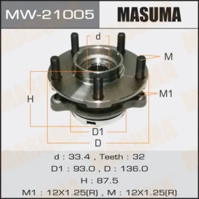 Комплект подшипника ступицы колеса MASUMA MW-21005