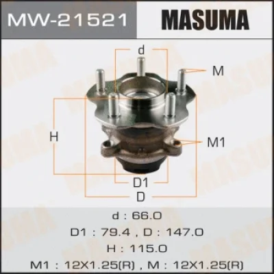 Комплект подшипника ступицы колеса MASUMA MW-21521
