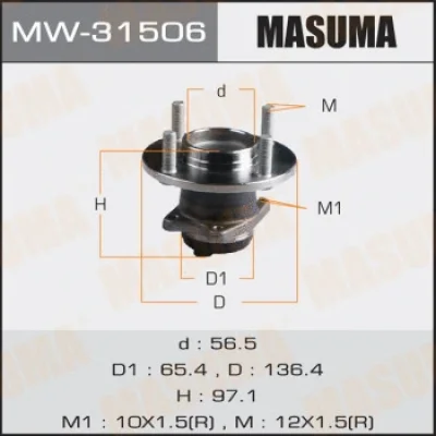 Комплект подшипника ступицы колеса MASUMA MW-31506