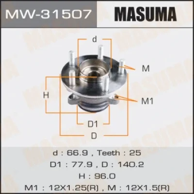 Комплект подшипника ступицы колеса MASUMA MW-31507