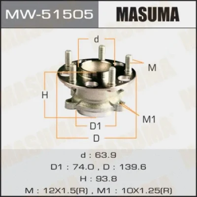 Комплект подшипника ступицы колеса MASUMA MW-51505