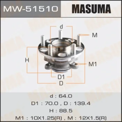 Комплект подшипника ступицы колеса MASUMA MW-51510