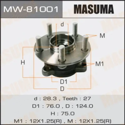 Комплект подшипника ступицы колеса MASUMA MW-81001