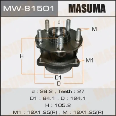 Комплект подшипника ступицы колеса MASUMA MW-81501
