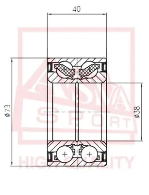 DAC38730040 ASVA Подшипник ступицы колеса