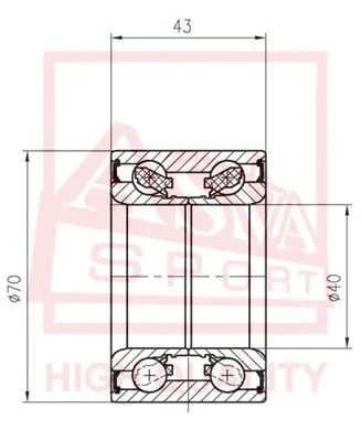 DAC40700043 ASVA Подшипник ступицы колеса