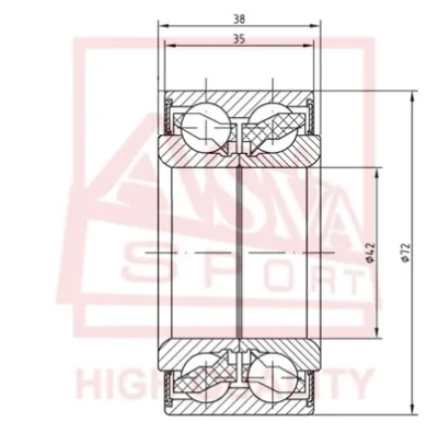 DAC42720038-35 ASVA Подшипник ступицы колеса