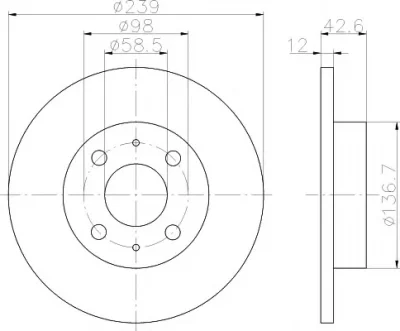 8DD 355 101-481 BEHR/HELLA/PAGID Тормозной диск