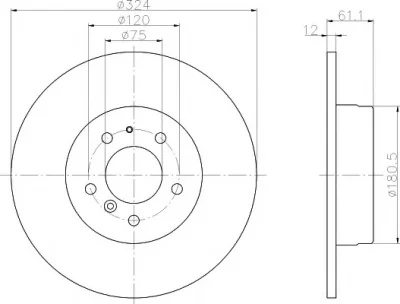 8DD 355 102-881 BEHR/HELLA/PAGID Тормозной диск