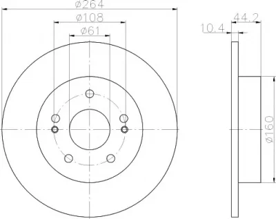 8DD 355 103-541 BEHR/HELLA/PAGID Тормозной диск