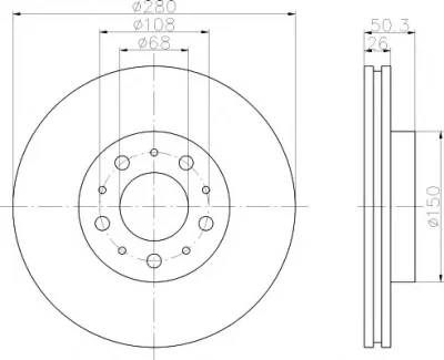 8DD 355 103-671 BEHR/HELLA/PAGID Тормозной диск