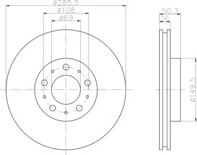 8DD 355 107-041 BEHR/HELLA/PAGID Тормозной диск