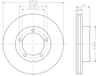 8DD 355 107-871 BEHR/HELLA/PAGID Тормозной диск