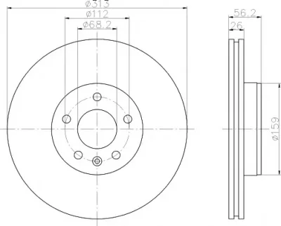 8DD 355 108-101 BEHR/HELLA/PAGID Тормозной диск