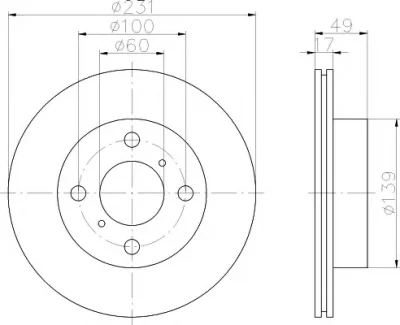 8DD 355 108-571 BEHR/HELLA/PAGID Тормозной диск