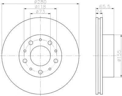 8DD 355 108-991 BEHR/HELLA/PAGID Тормозной диск