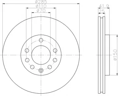 8DD 355 109-231 BEHR/HELLA/PAGID Тормозной диск