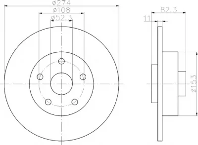 8DD 355 109-311 BEHR/HELLA/PAGID Тормозной диск