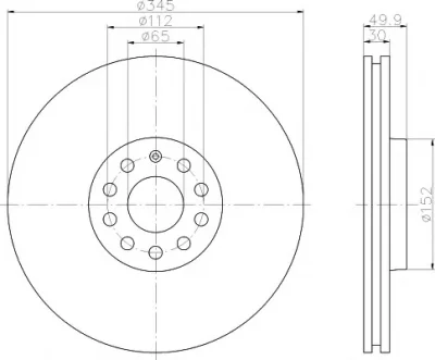 8DD 355 109-531 BEHR/HELLA/PAGID Тормозной диск