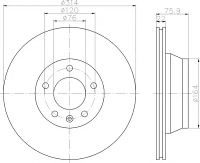 8DD 355 109-791 BEHR/HELLA/PAGID Тормозной диск