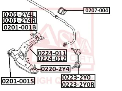 Тяга / стойка, стабилизатор ASVA 0223-2Y0R