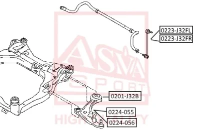 Тяга / стойка, стабилизатор ASVA 0223-J32FL