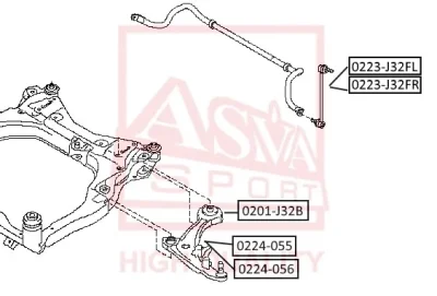 Тяга / стойка, стабилизатор ASVA 0223-J32FR