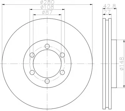 8DD 355 111-761 BEHR/HELLA/PAGID Тормозной диск