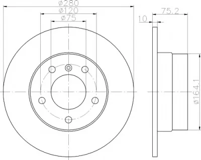 8DD 355 112-631 BEHR/HELLA/PAGID Тормозной диск