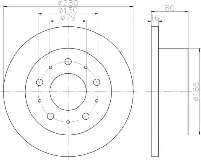 8DD 355 113-721 BEHR/HELLA/PAGID Тормозной диск