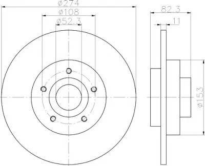 8DD 355 114-971 BEHR/HELLA/PAGID Тормозной диск