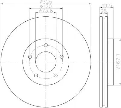 8DD 355 115-951 BEHR/HELLA/PAGID Тормозной диск