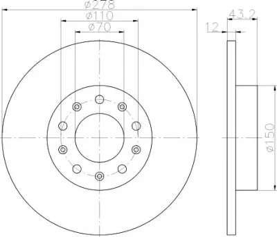 8DD 355 116-681 BEHR/HELLA/PAGID Тормозной диск