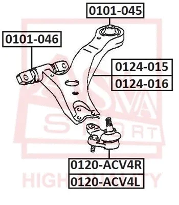 0120-ACV4R ASVA Шарнир независимой подвески / поворотного рычага