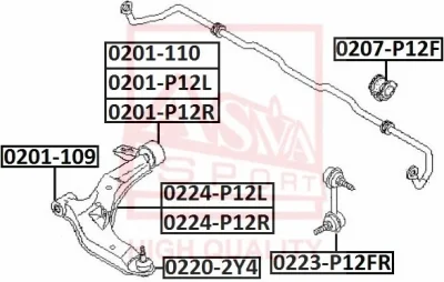 0220-2Y4 ASVA Шарнир независимой подвески / поворотного рычага