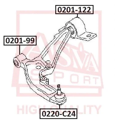 Шарнир независимой подвески / поворотного рычага ASVA 0220-C24